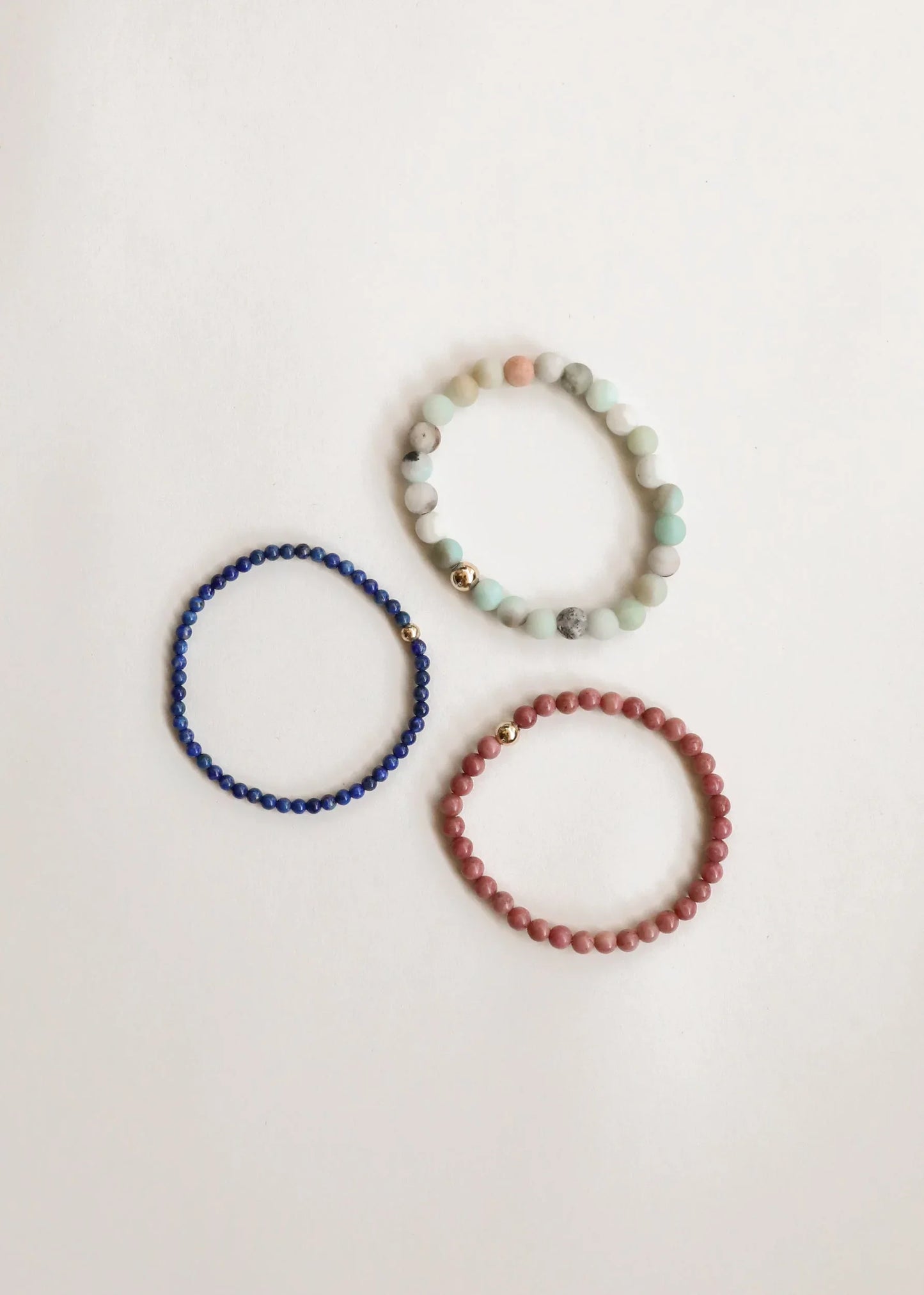 Lapis Lazuli + 14K Gold Filled Beaded Stretch Bracelet - CanyonLeaf - Flyclothing LLC