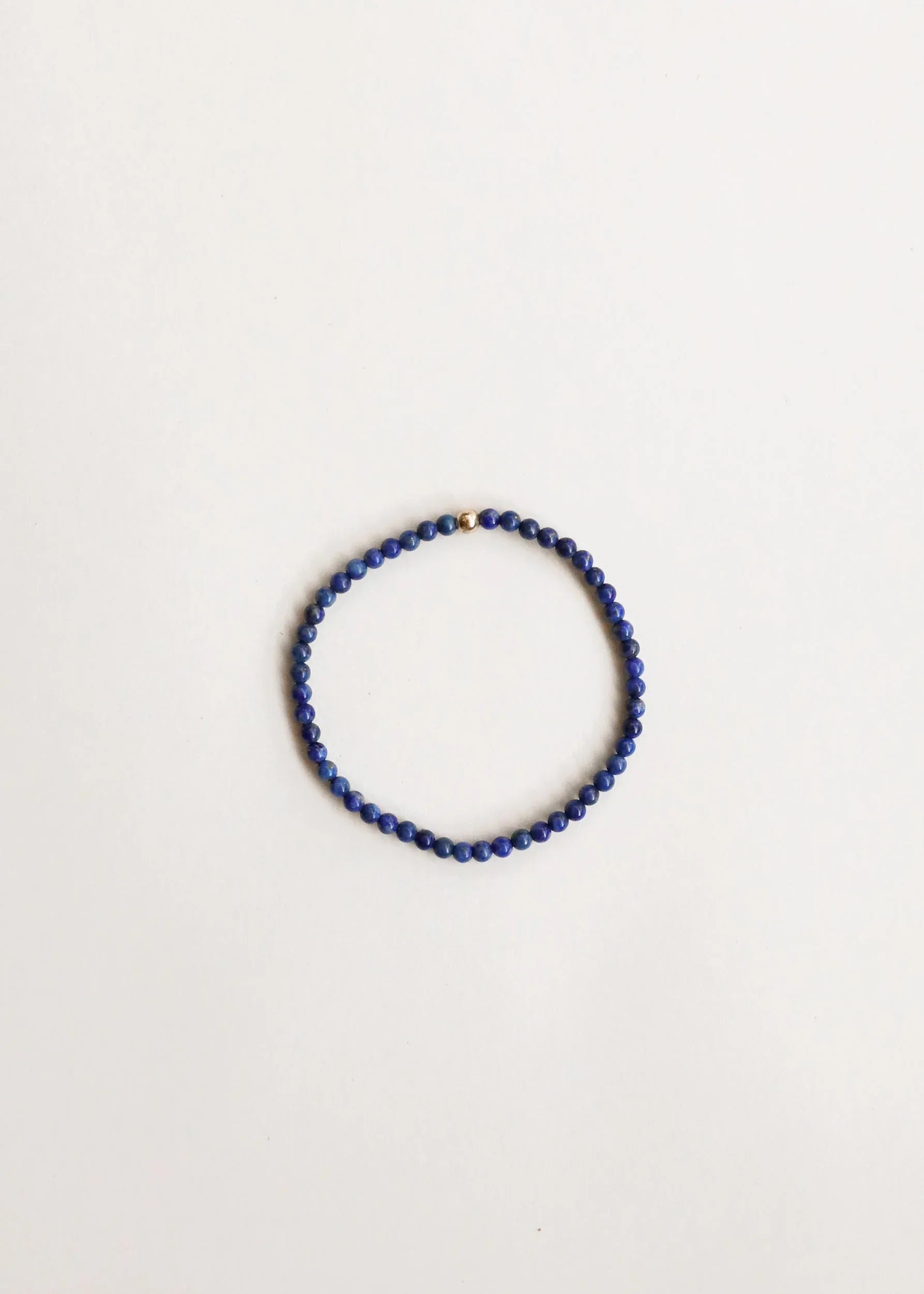 Lapis Lazuli + 14K Gold Filled Beaded Stretch Bracelet - CanyonLeaf - Flyclothing LLC