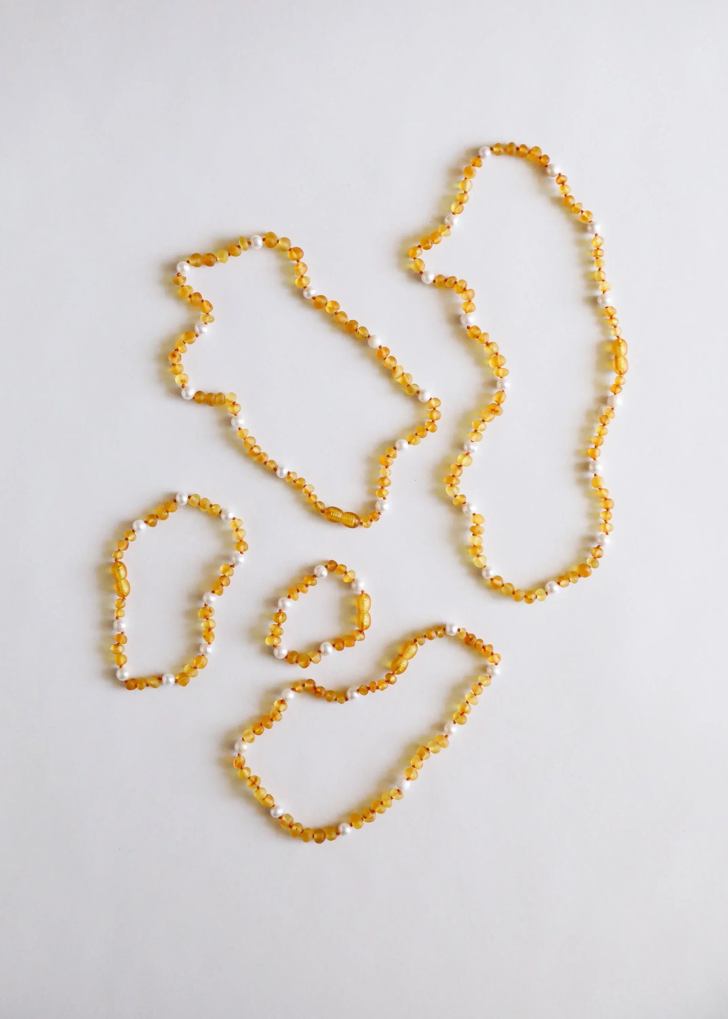 Raw Honey Baltic Amber + Pearl Halo || Necklace - CanyonLeaf - Flyclothing LLC