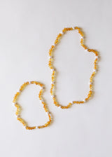 Raw Honey Baltic Amber + Pearl Halo || Necklace - CanyonLeaf - Flyclothing LLC