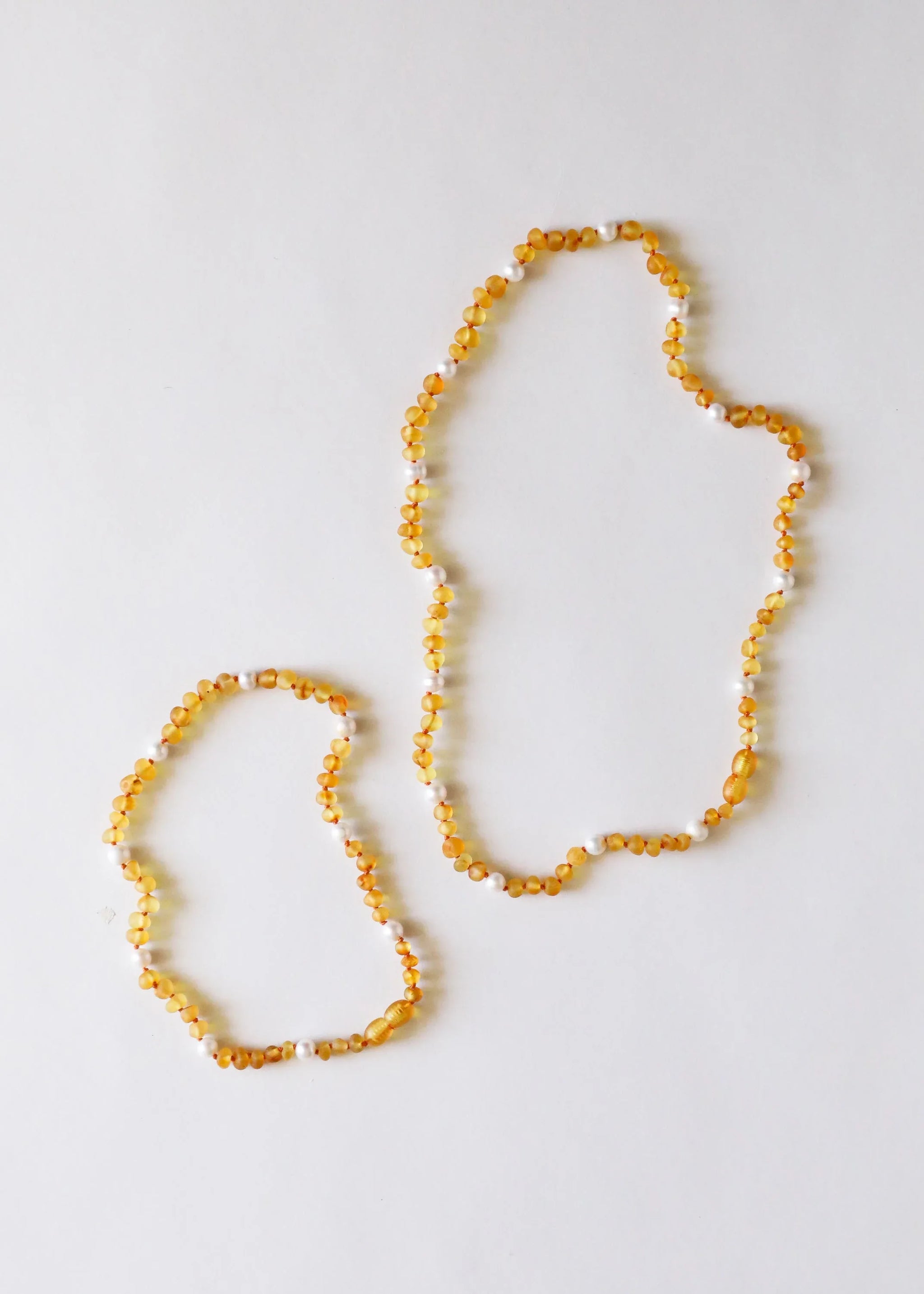 Raw Honey Baltic Amber + Pearl Halo || Necklace - CanyonLeaf - Flyclothing LLC