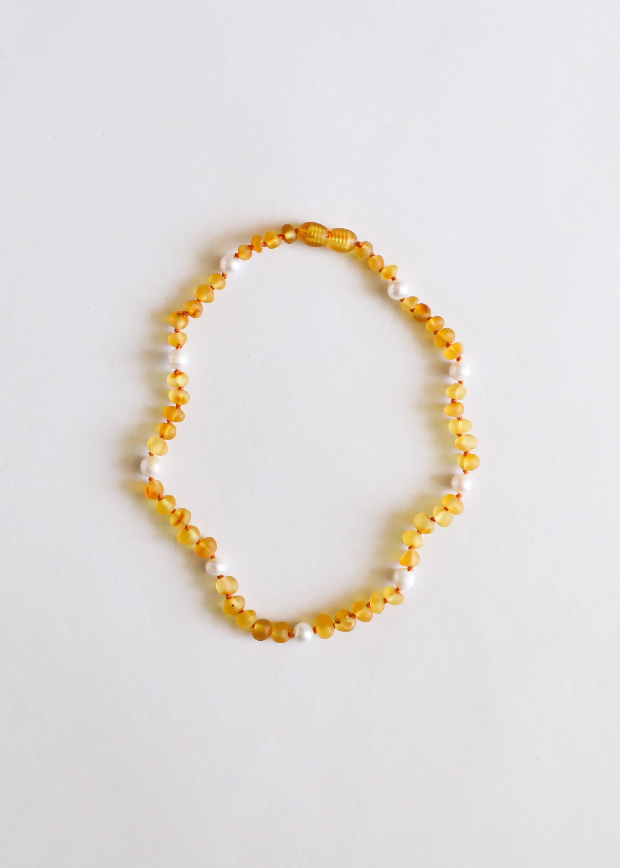 Raw Honey Baltic Amber + Pearl Halo || Necklace - CanyonLeaf - Flyclothing LLC