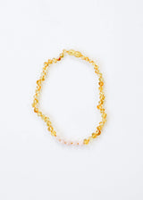 Polished Honey Baltic Amber + Rose Quartz || Necklace - CanyonLeaf - Flyclothing LLC