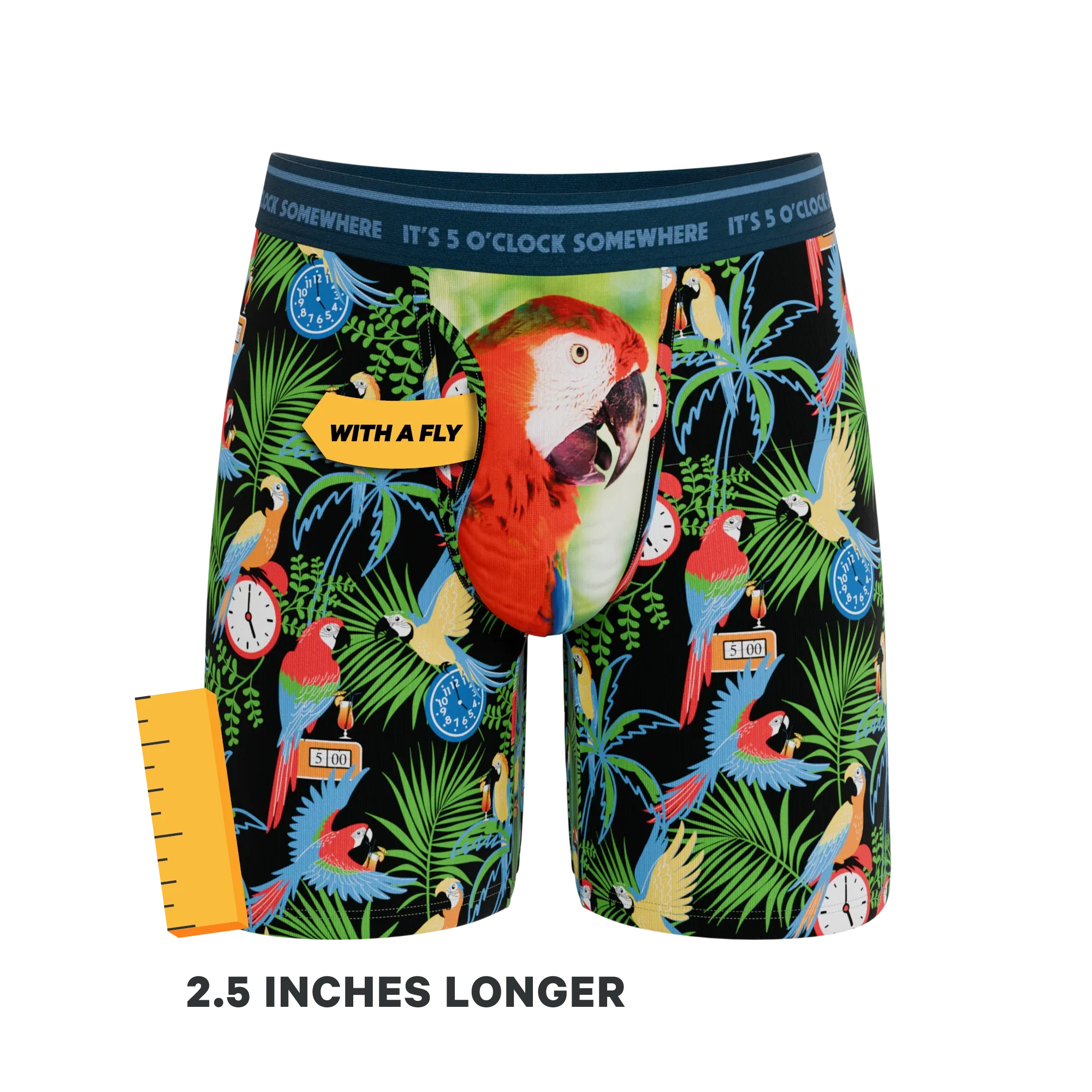 The 5 O'Clock Somewhere | Margaritaville® Long Leg Ball Hammock® Pouch Underwear With Fly - Shinesty - Flyclothing LLC