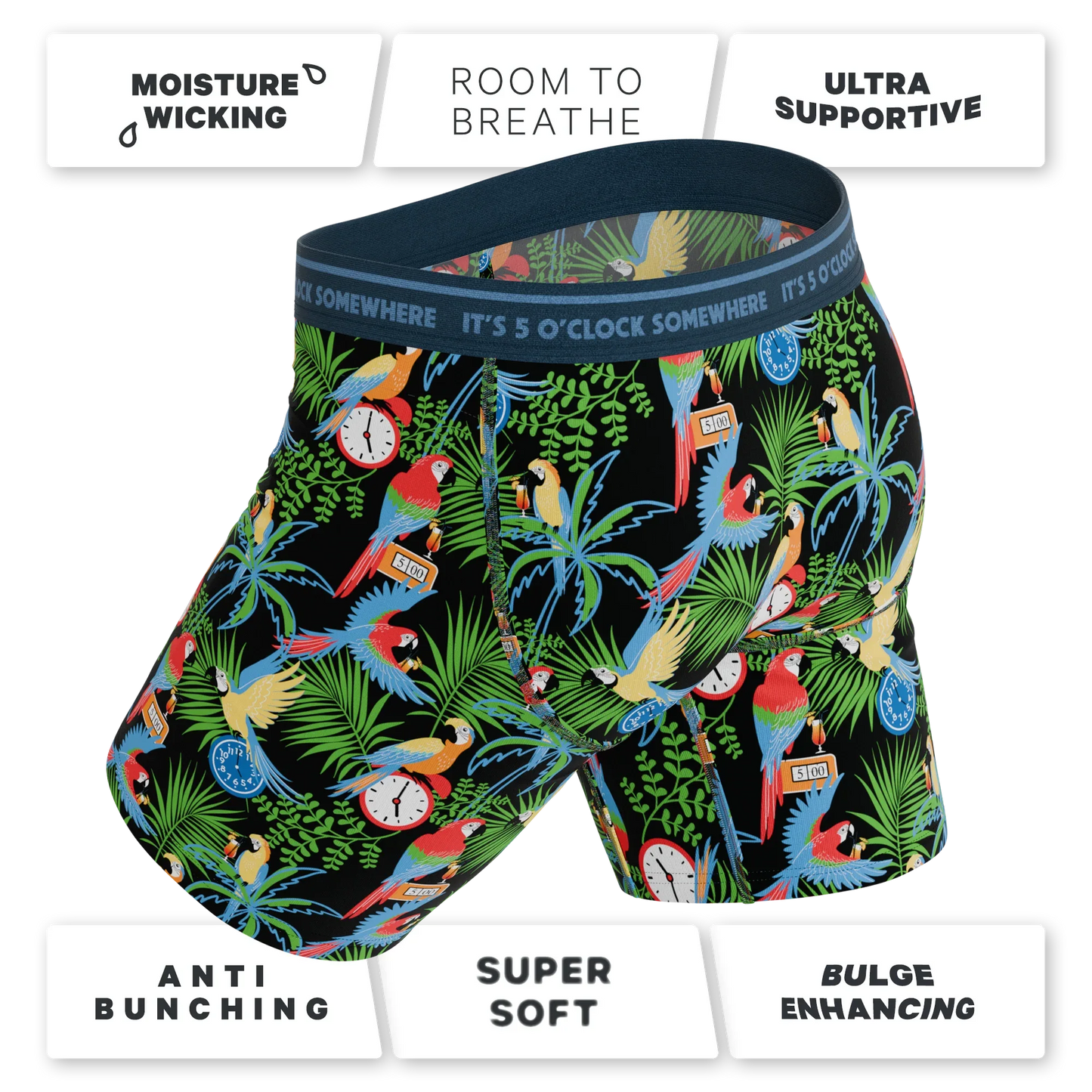 The 5 O'Clock Somewhere | Margaritaville® Long Leg Ball Hammock® Pouch Underwear With Fly - Shinesty - Flyclothing LLC