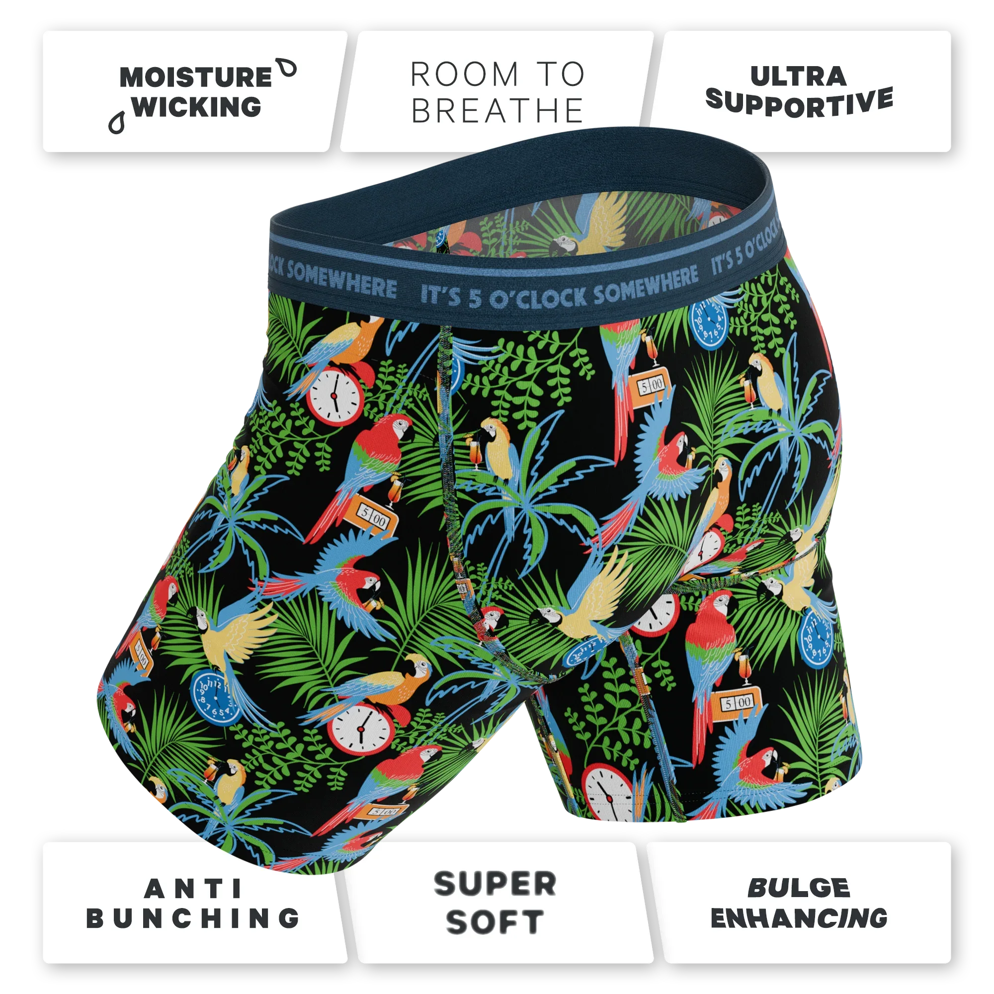 The 5 O'Clock Somewhere | Margaritaville® Long Leg Ball Hammock® Pouch Underwear With Fly - Shinesty - Flyclothing LLC