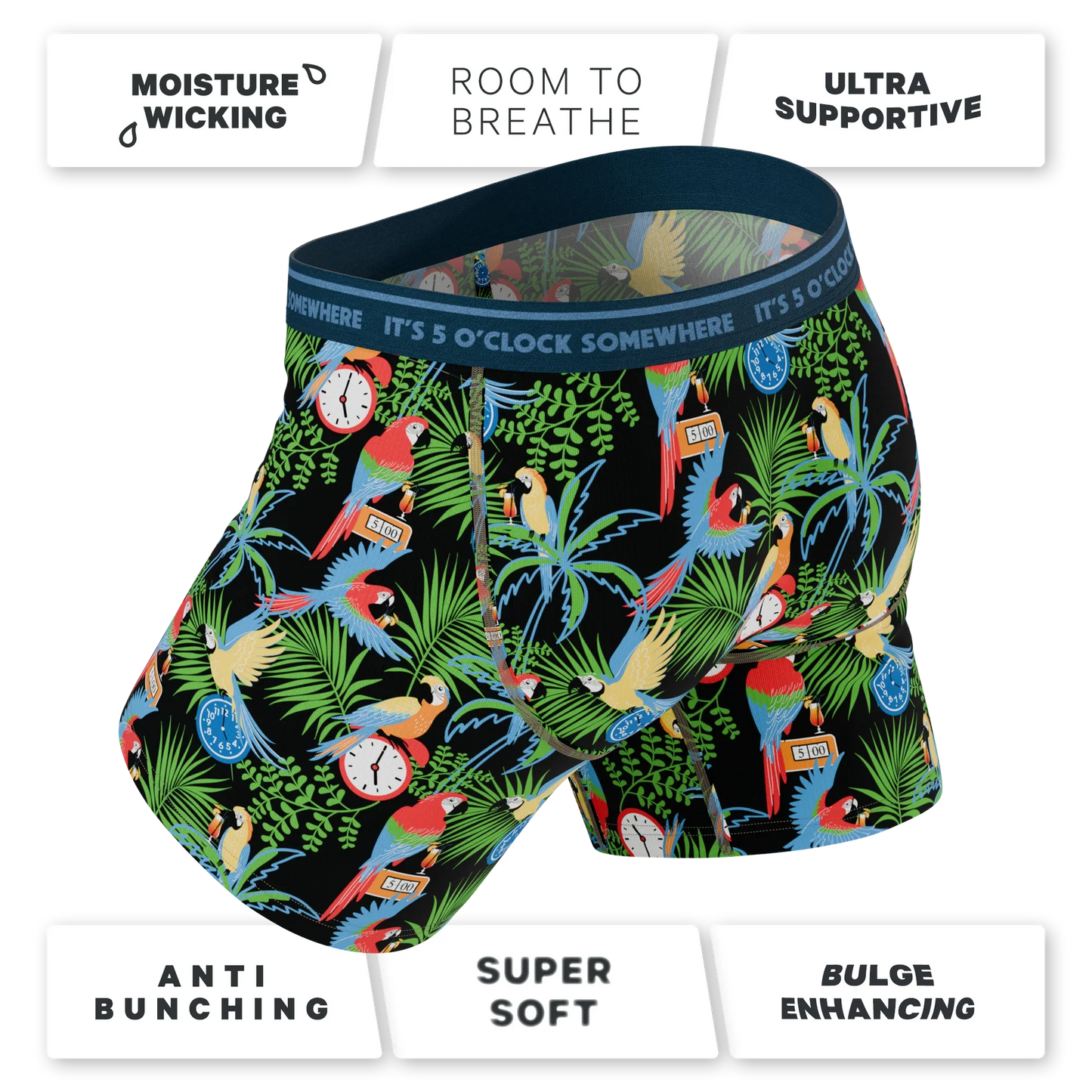 The 5 O'Clock Somewhere | Margaritaville® Ball Hammock® Pouch Underwear With Fly - Shinesty - Flyclothing LLC