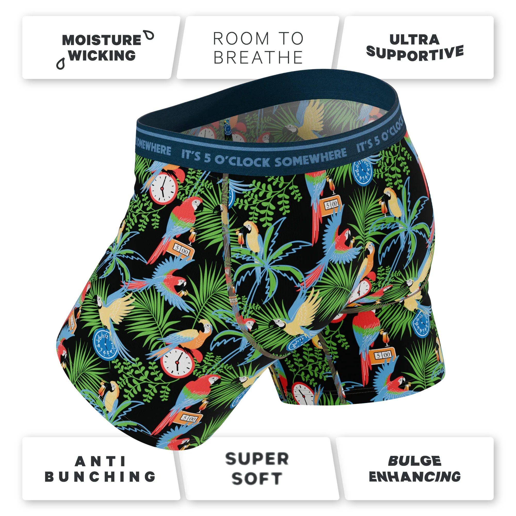 The 5 O'Clock Somewhere | Margaritaville® Ball Hammock® Pouch Underwear With Fly - Shinesty - Flyclothing LLC