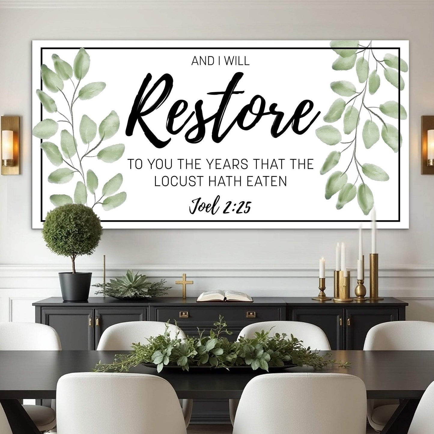 And I Will Restore To You - Joel 2:25 Faith Sign II - Tailored Canvases - Flyclothing LLC