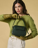 Ottavia (green) - Italian calf leather women's crossbody bag (with shoulder strap)