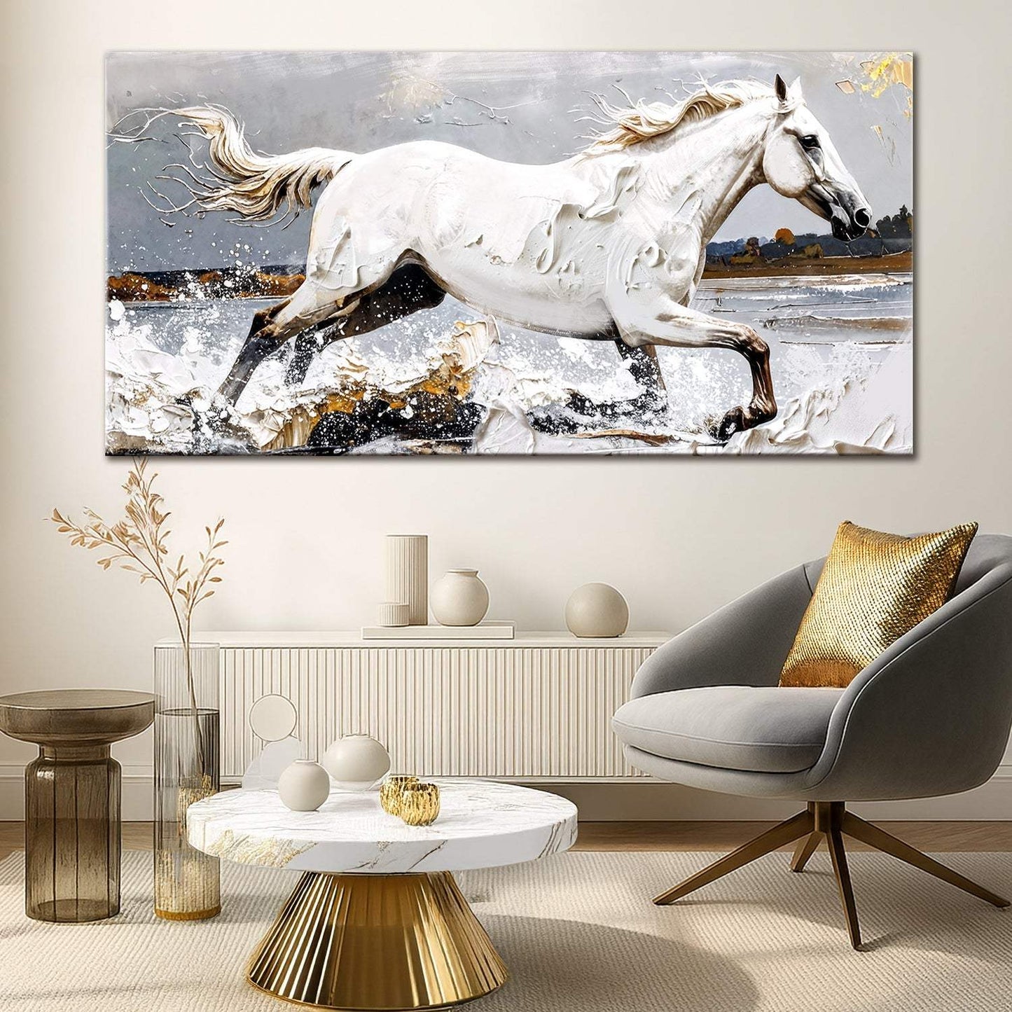 Modern Abstract Horse Wall Art - Tailored Canvases - Flyclothing LLC
