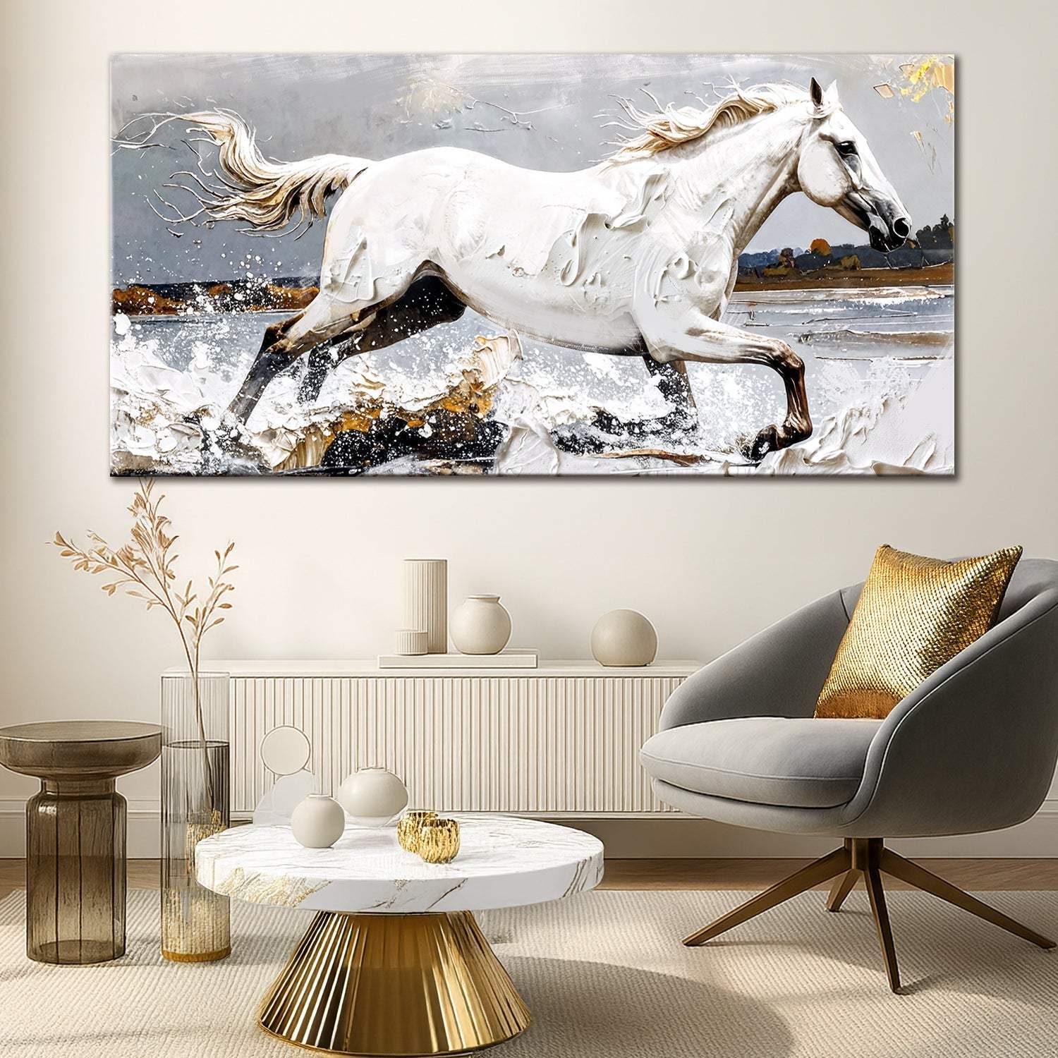 Modern Abstract Horse Wall Art - Tailored Canvases - Flyclothing LLC