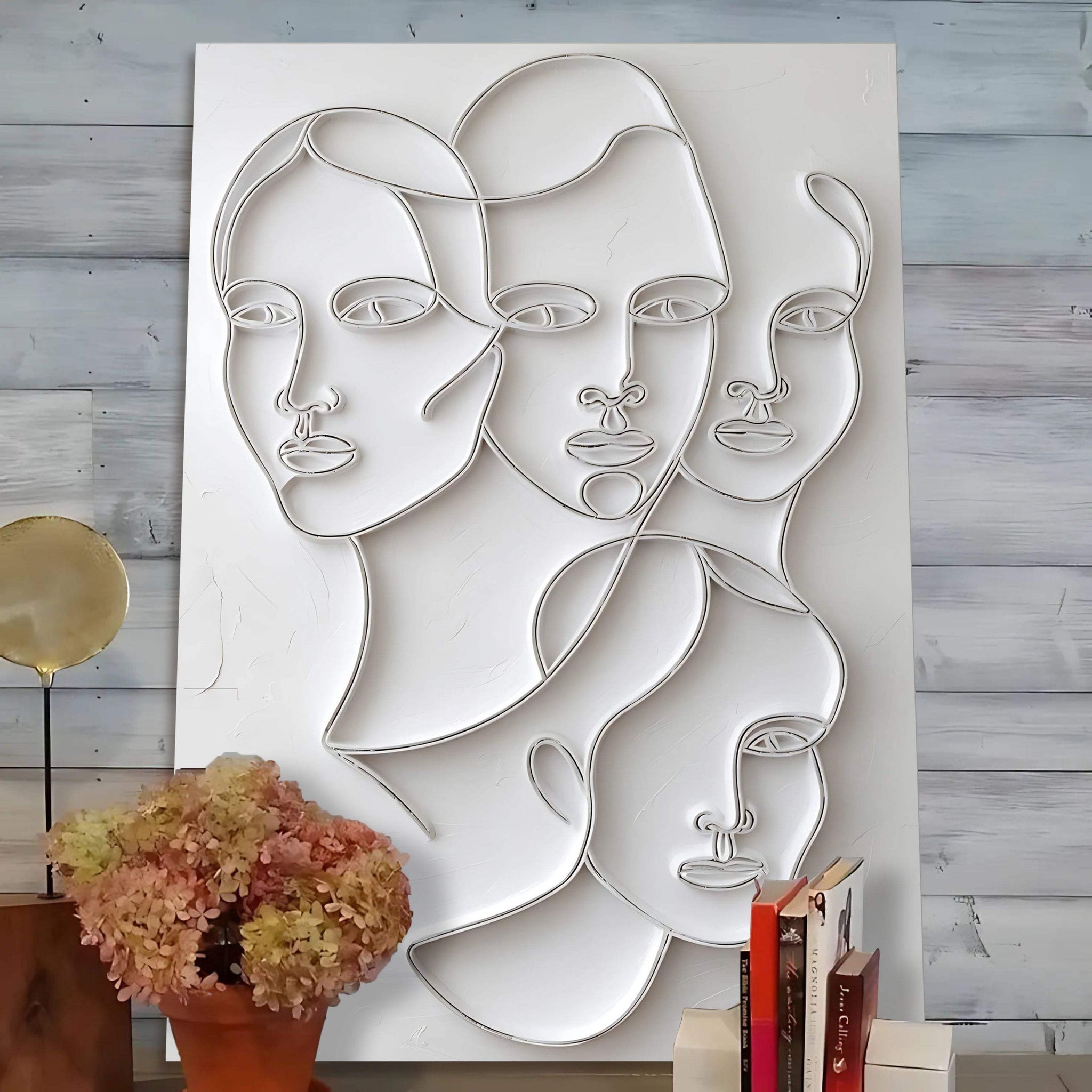 3D Minimalist Faces Wall Art - Tailored Canvases - Flyclothing LLC