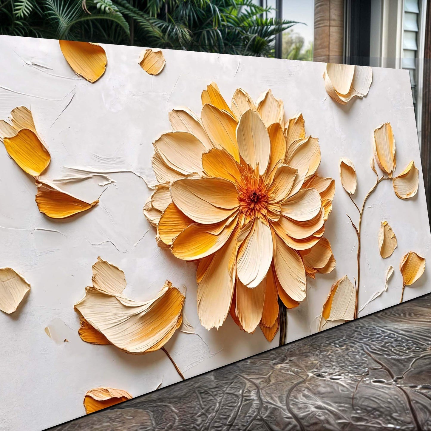 Golden Dandelion Minimalist Abstract Wall Art III - Tailored Canvases - Flyclothing LLC