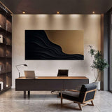 Black And Gold Minimalist Abstract X - Tailored Canvases - Flyclothing LLC
