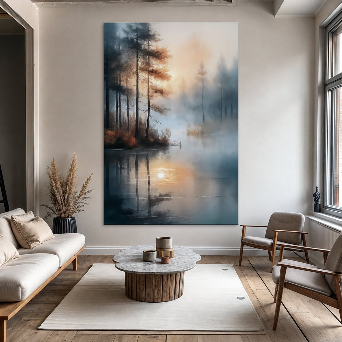 Misty Lake Wall Art - Tailored Canvases - Flyclothing LLC