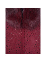 Mellie Burgundy Regular-Length Rhinestone Mesh Low Back Mermaid Gown - Miss Circle - Flyclothing LLC