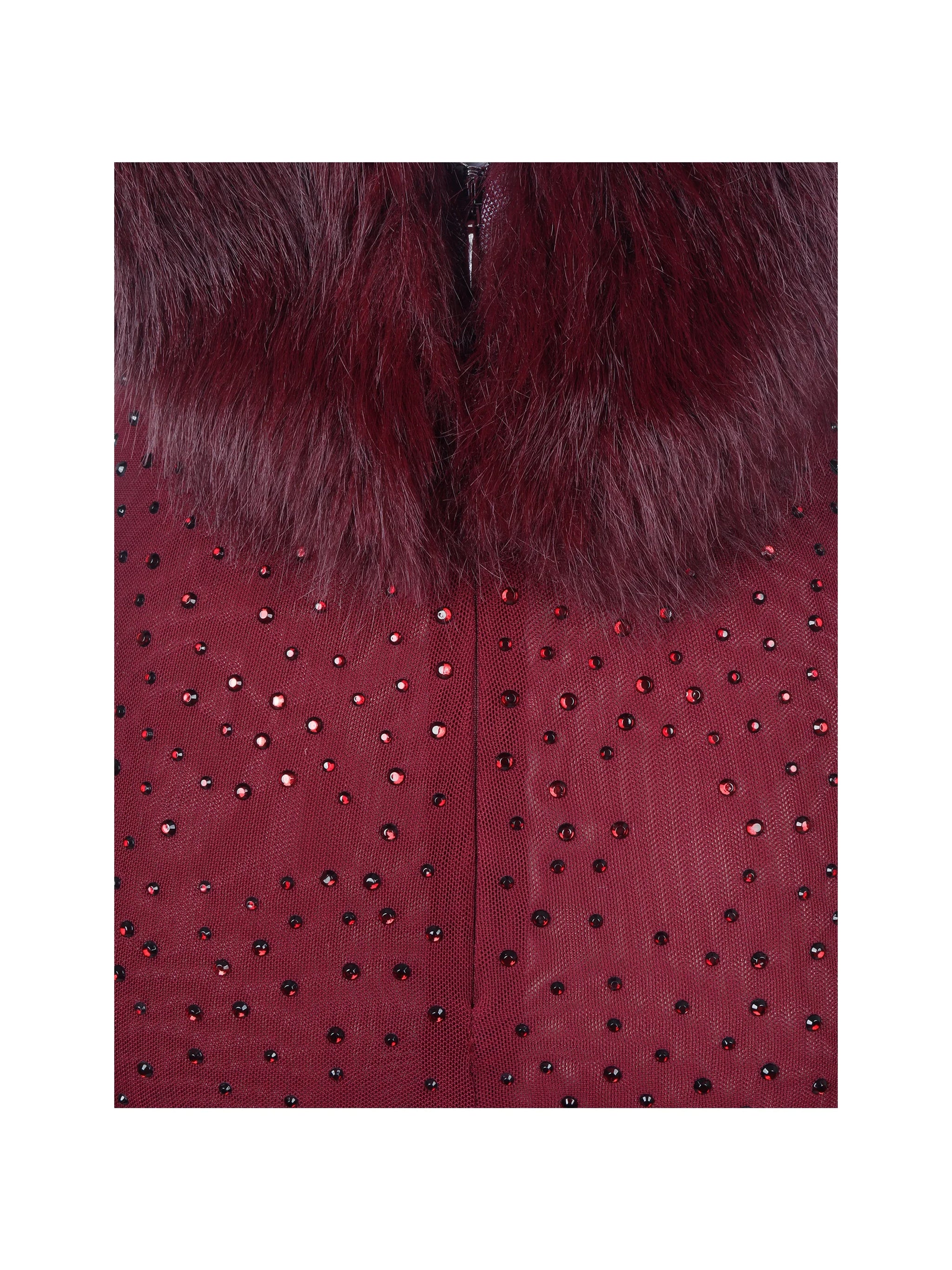 Mellie Burgundy Regular-Length Rhinestone Mesh Low Back Mermaid Gown - Miss Circle - Flyclothing LLC