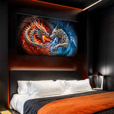 3D Dragon and Wolf Wall Art II - Tailored Canvases - Flyclothing LLC