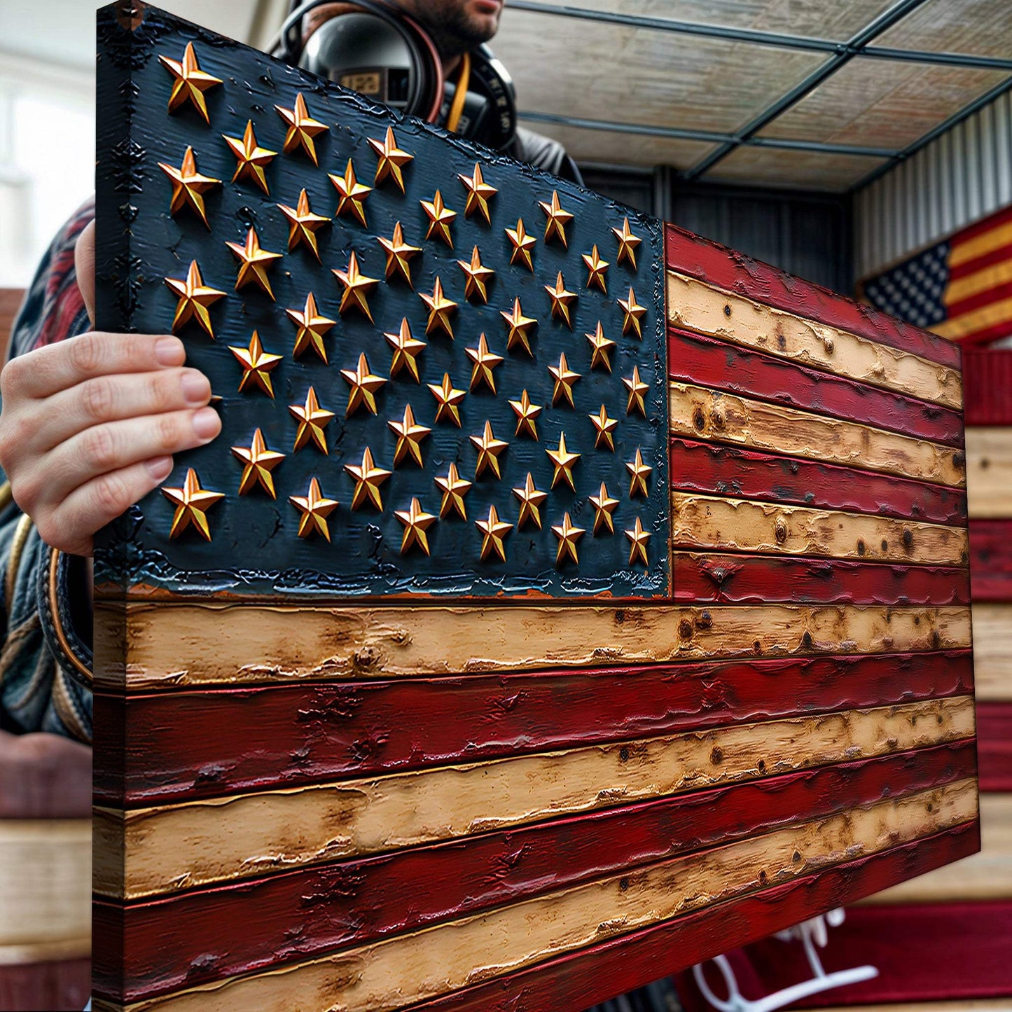 Old Glory American Flag Wall Art - Tailored Canvases - Flyclothing LLC