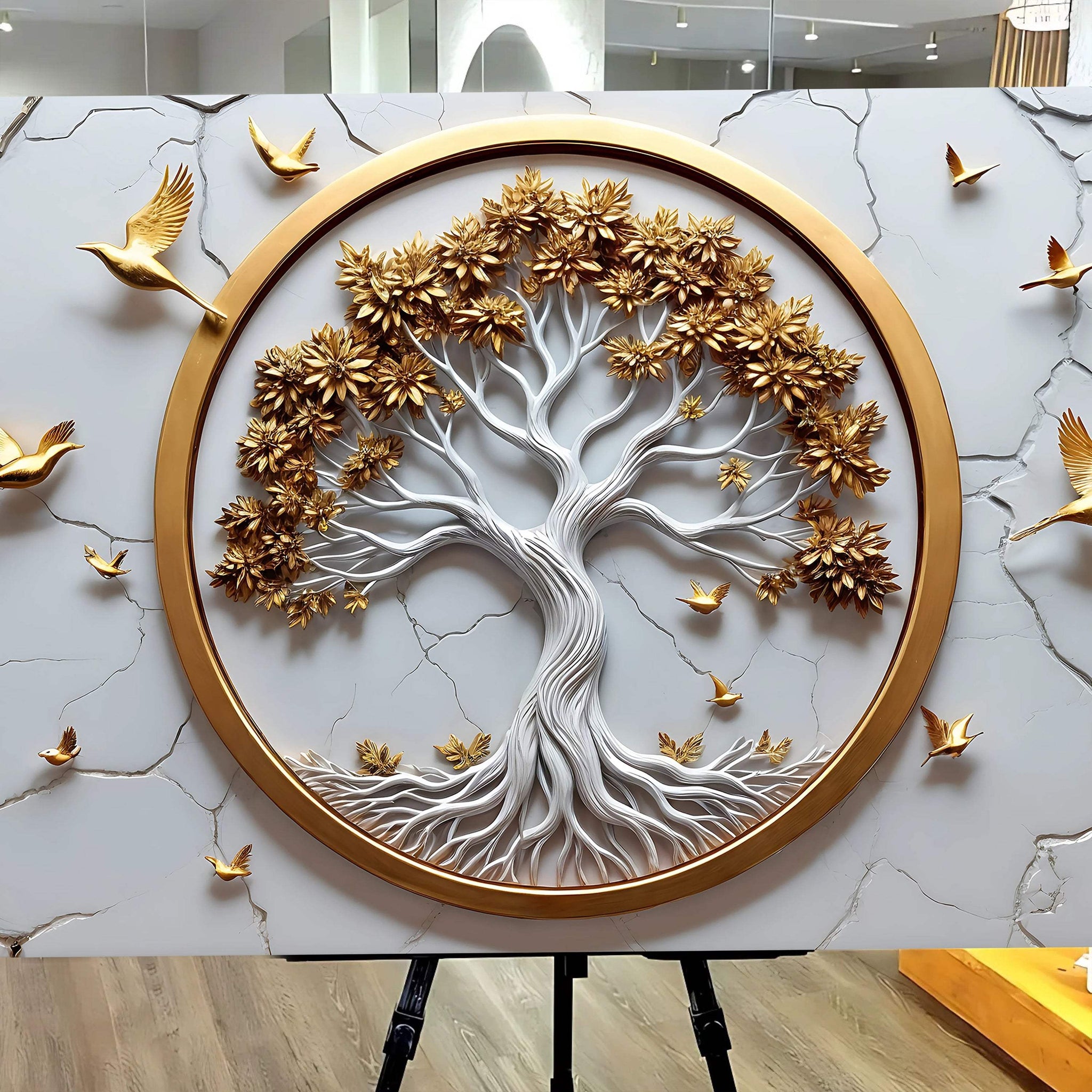 3D Celtic Tree of Life Wall Art - White - Tailored Canvases - Flyclothing LLC
