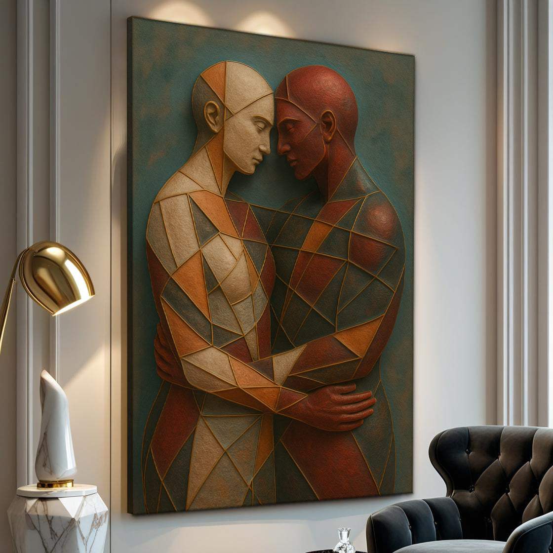 Embrace of Geometry Abstract Wall Art III - Tailored Canvases - Flyclothing LLC