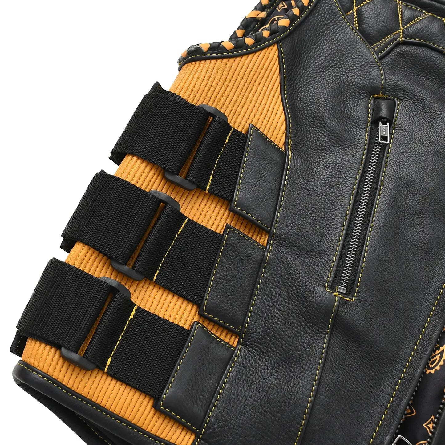 Tactical Emerald Men’s Motorcycle Leather Vest - First Manufacturing Company - Flyclothing LLC
