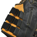 Tactical Emerald Men’s Motorcycle Leather Vest - First Manufacturing Company - Flyclothing LLC