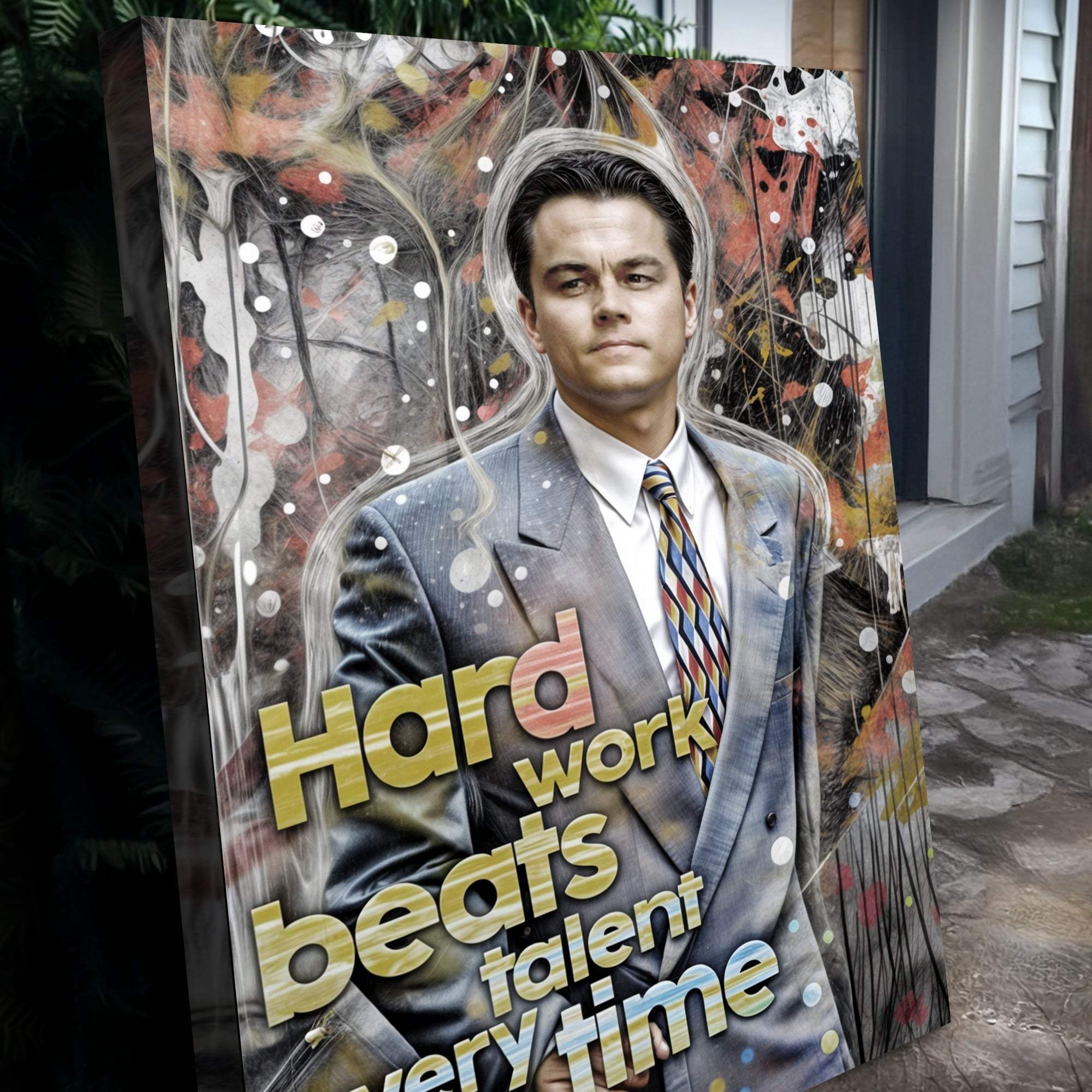 Hard Work Beats Talent Every Time Motivational Wall Sign - Tailored Canvases - Flyclothing LLC