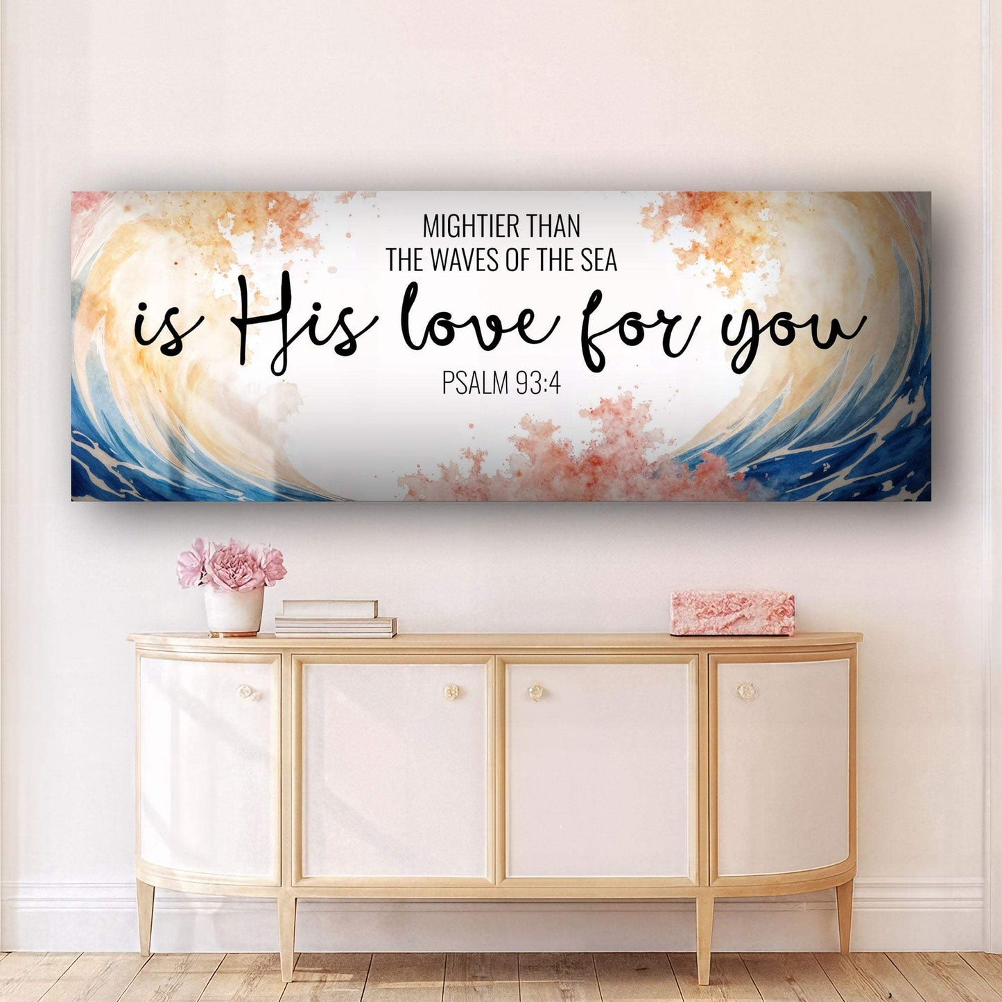 Mightier Than the Waves of the Sea Psalm 93:4 Faith Sign III - Tailored Canvases - Flyclothing LLC
