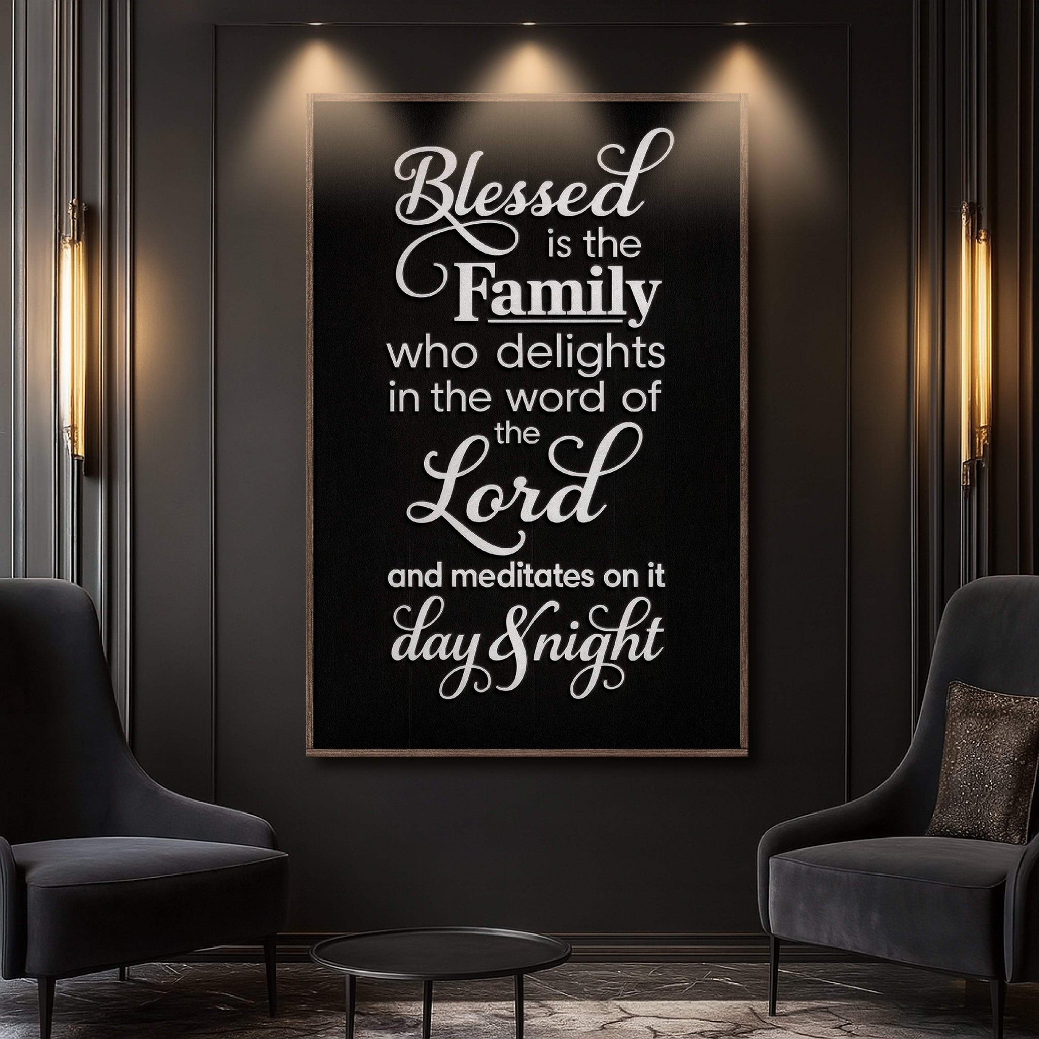 Blessed Is The Family Faith Sign II - Tailored Canvases - Flyclothing LLC