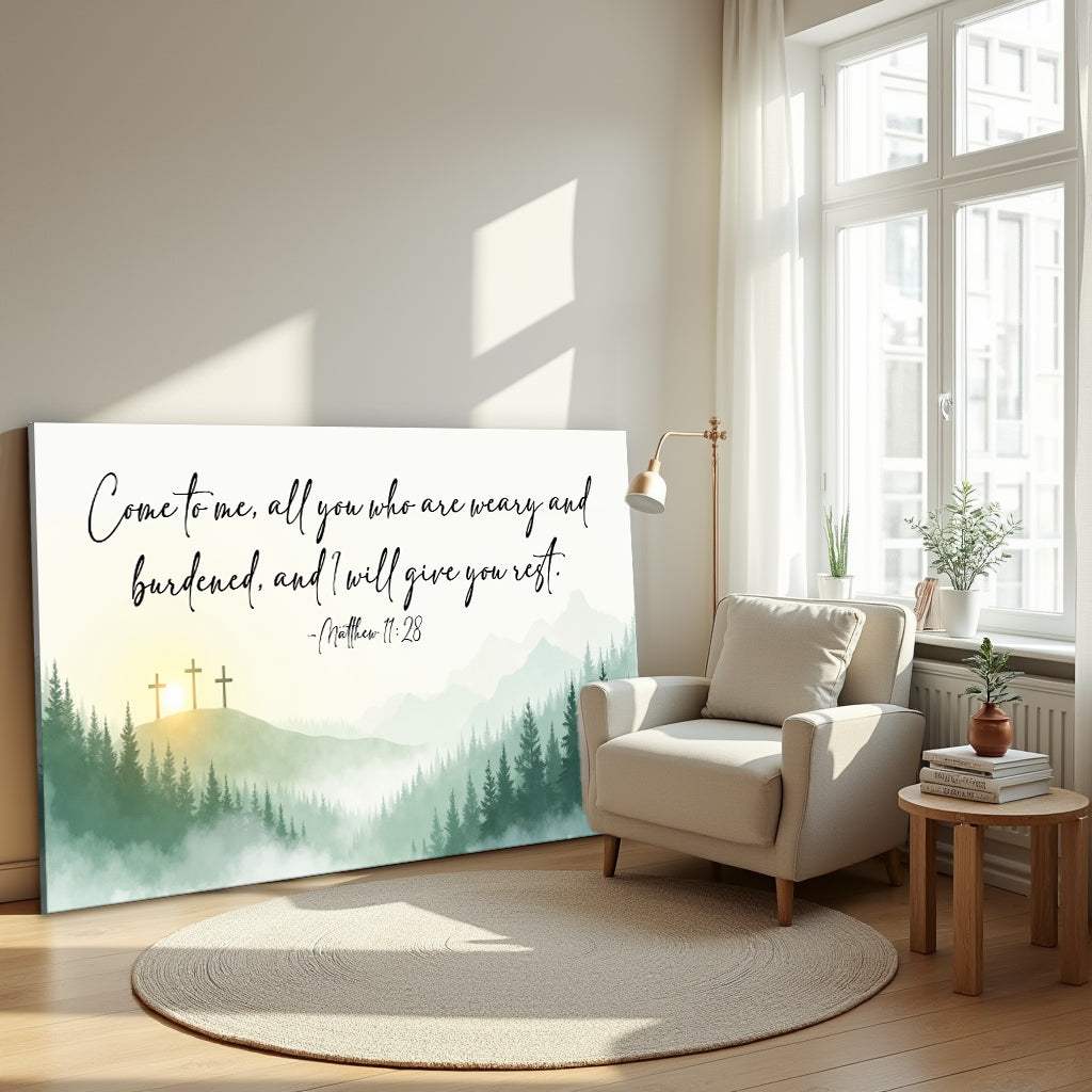 Come To Me - Matthew 11:28 Faith Sign - Tailored Canvases - Flyclothing LLC