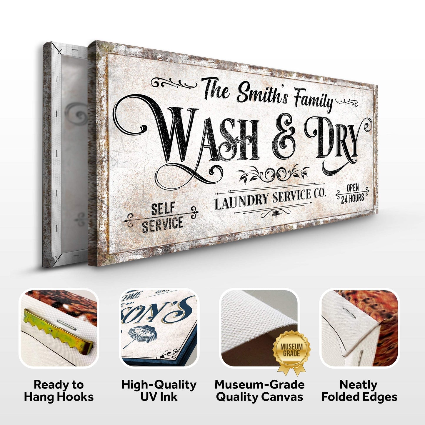 Personalized Laundry Service Sign II - Tailored Canvases - Flyclothing LLC