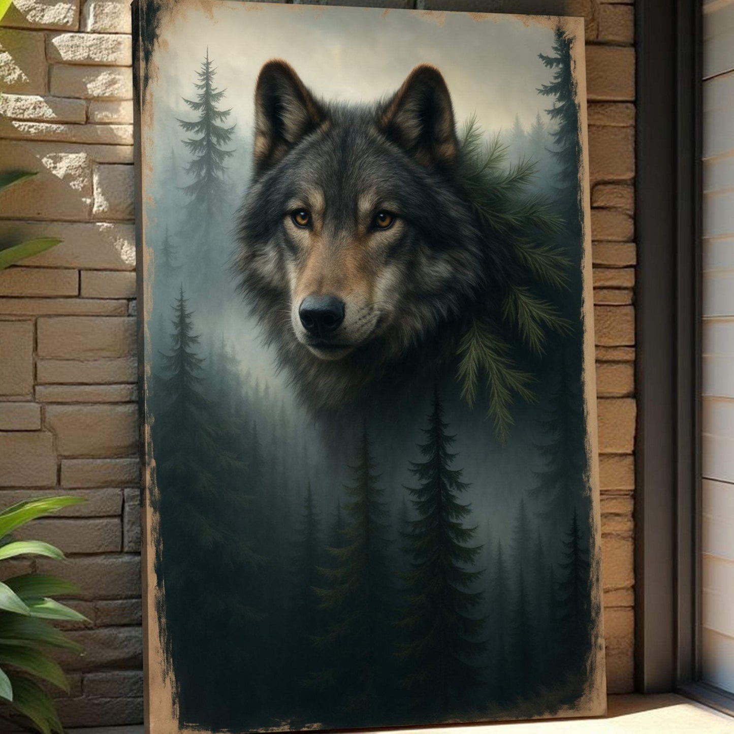Wolf Double Exposure Wall Art V - Tailored Canvases - Flyclothing LLC