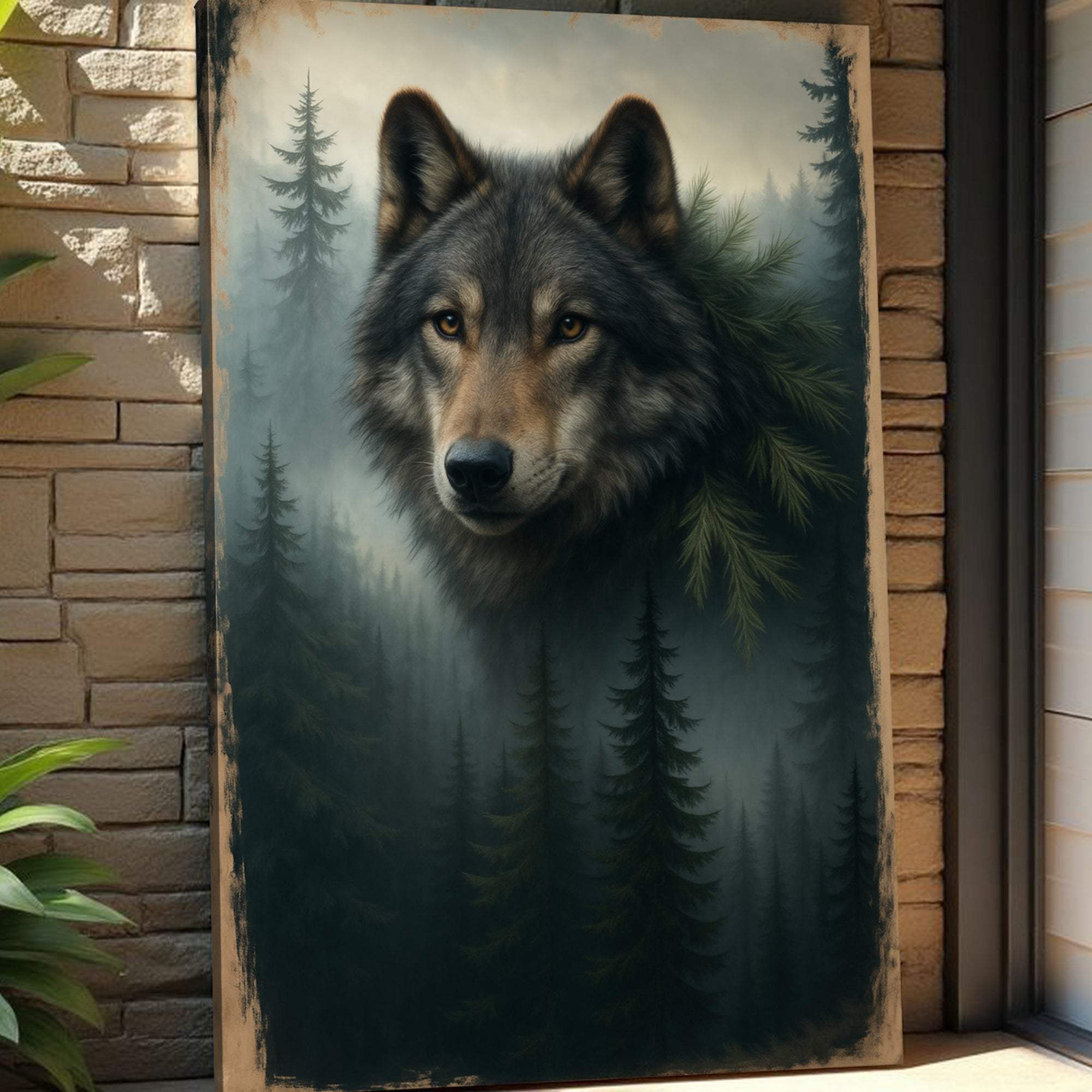 Wolf Double Exposure Wall Art V - Tailored Canvases - Flyclothing LLC
