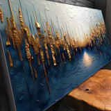 Golden Forest Reflection Abstract Wall Art - Tailored Canvases - Flyclothing LLC