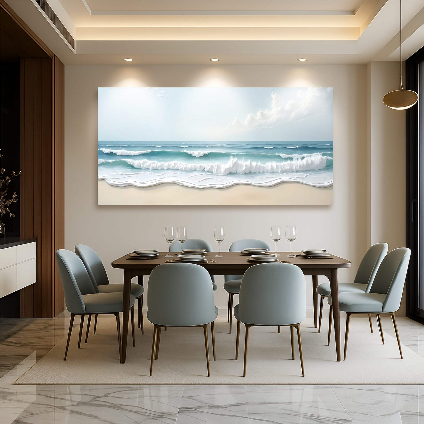 Serene Ocean Wave Coastal Wall Art XIV - Tailored Canvases - Flyclothing LLC