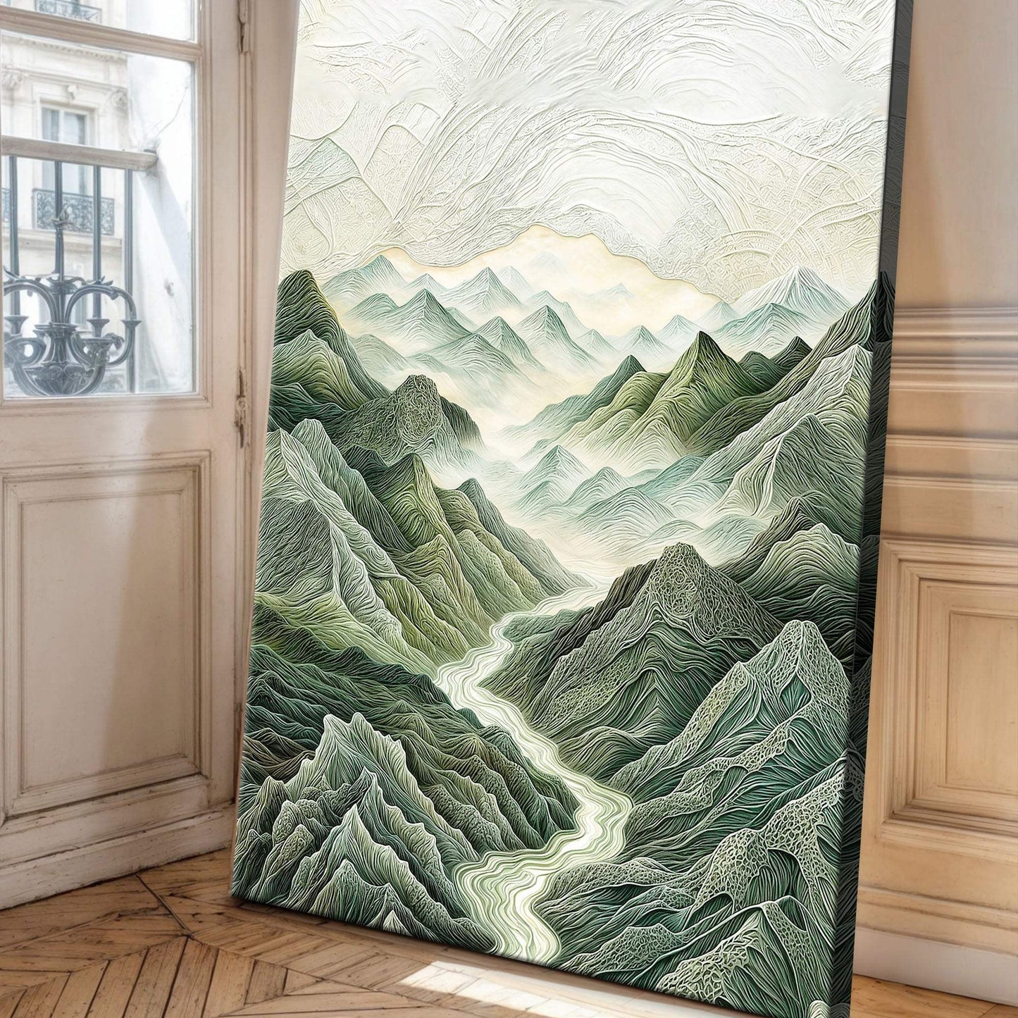Abstract Mountain and River Landscape Wall Art - Tailored Canvases - Flyclothing LLC
