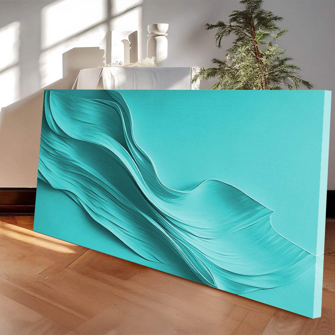 Turquoise Minimalist Wall Art - Tailored Canvases - Flyclothing LLC