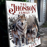 Personalized Wolf Family Wall Art - Tailored Canvases - Flyclothing LLC