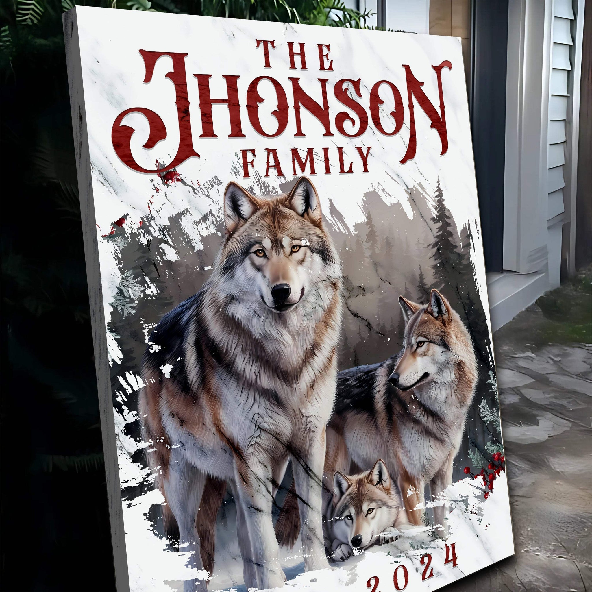 Personalized Wolf Family Wall Art - Tailored Canvases - Flyclothing LLC