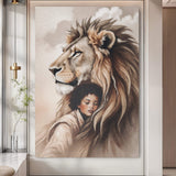 Lion And Girl Faith Wall Art - Tailored Canvases - Flyclothing LLC