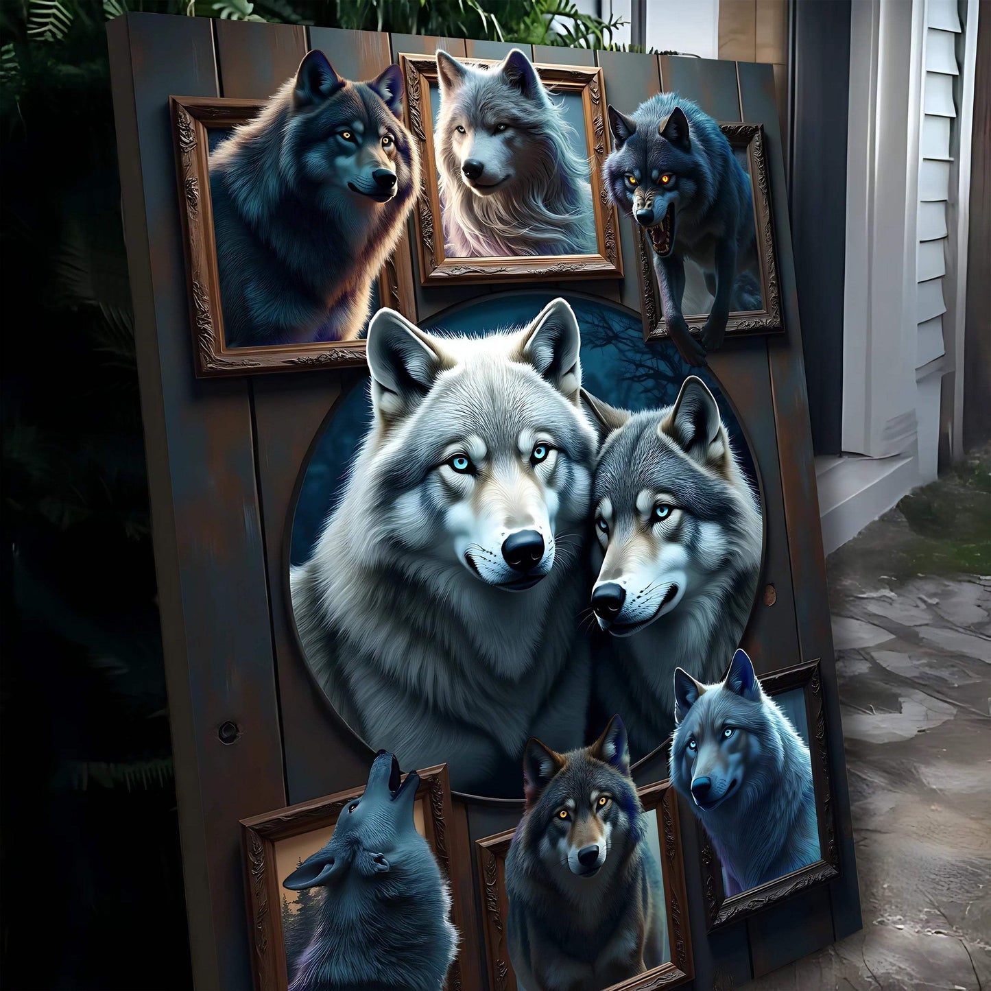 3D Wolf Collage Wall Art II - Tailored Canvases - Flyclothing LLC