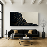 Black and Gold Minimalist Abstract Wall Art - Tailored Canvases - Flyclothing LLC