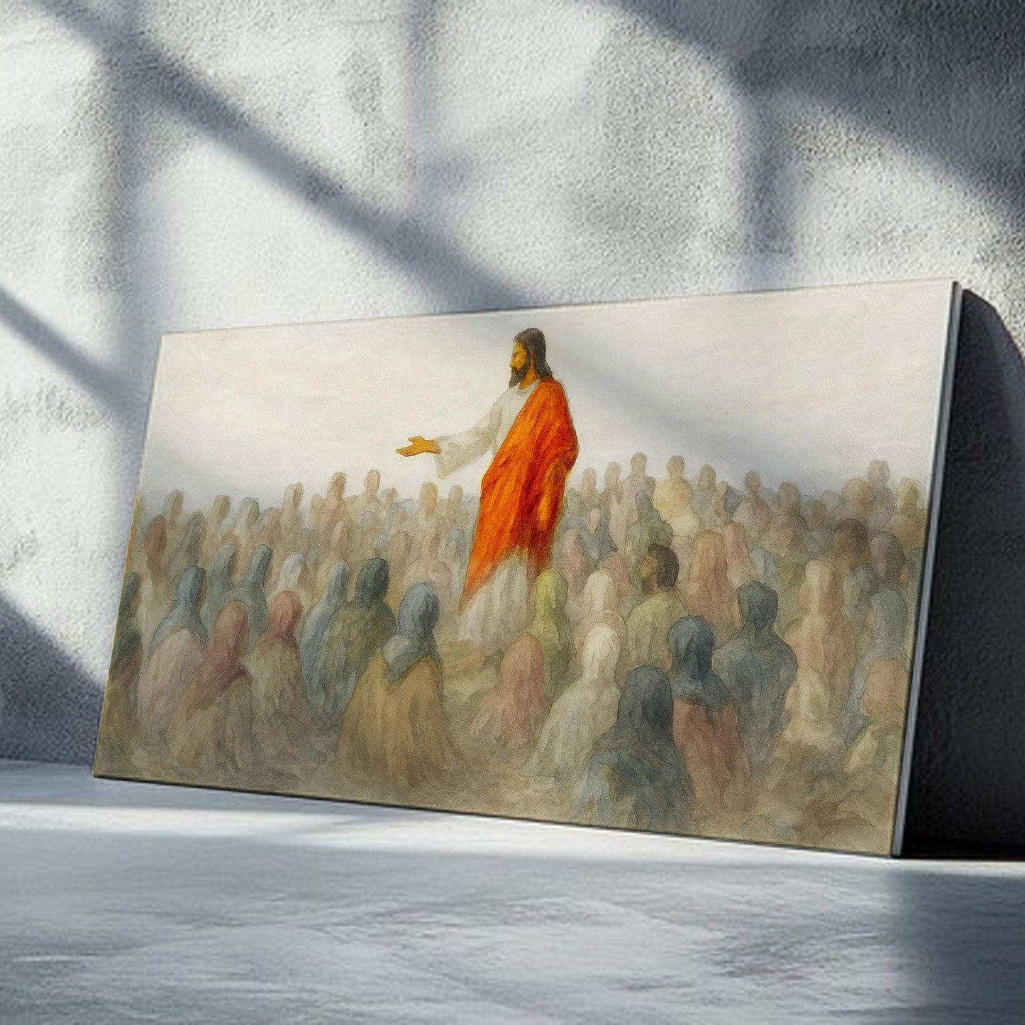 Jesus Speaking To Crowd Faith Wall Art III - Tailored Canvases - Flyclothing LLC