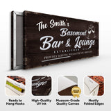 Basement Bar And Lounge Sign IV - Tailored Canvases - Flyclothing LLC