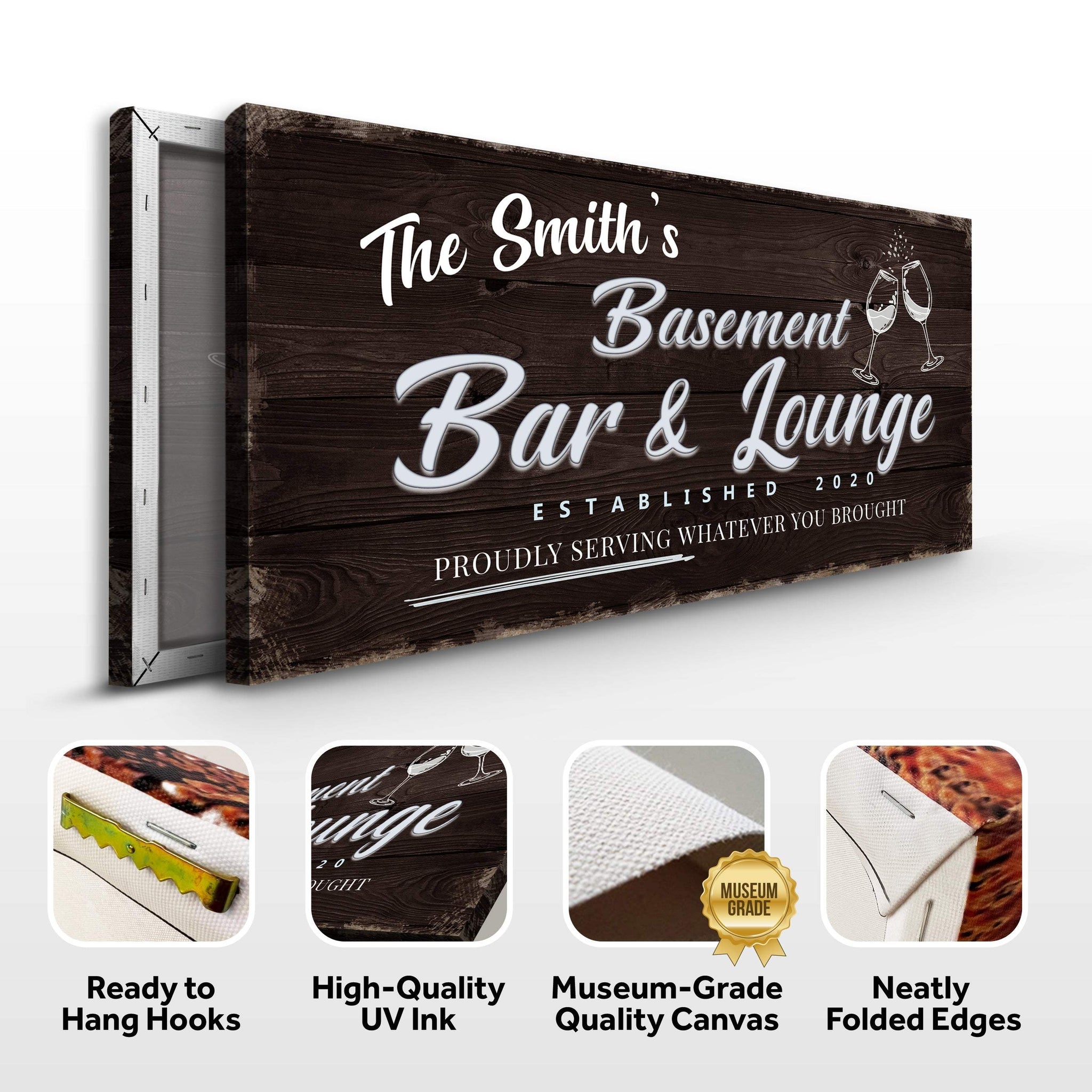 Basement Bar And Lounge Sign IV - Tailored Canvases - Flyclothing LLC