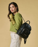 Martina (black) - Italian calf leather women's backpack