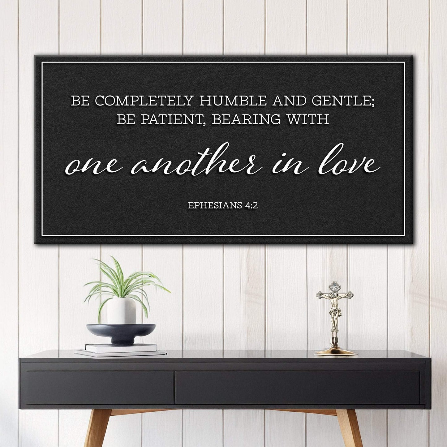 Be Completely Humble And Gentle - Ephesians 4:2 Faith Sign II - Tailored Canvases - Flyclothing LLC