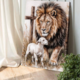 Lion And Sheep Faith Wall Art II - Tailored Canvases - Flyclothing LLC
